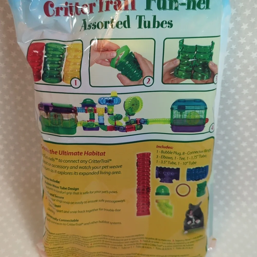 NEW- Kaytee CritterTrail Fun-nel Colorful Tubes